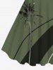 Robe Débardeur Hawaïen en Blocs de Couleurs Arbre de Noix de Coco Imprimé de Grande Taille - Vert profond M