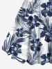 Plus Size Tropical Leaf Hibiscus Flower Print Hawaii Tank Dress -  