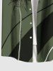 Plus Size Coconut Tree Colorblock Print Buttons Pocket Hawaii Shirt For Men -  