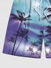 Plus Size Coconut Tree Tie Dye Print Hawaii Beach Shorts For Men -  