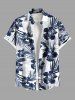 Tropical Leaf Hibiscus Flower Print Plus Size Matching Hawaii Beach Outfit For Couples -  