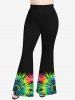 Ensemble T-shirt et Short Imprimé Tie-Dye Grande Taille - Multi-A 