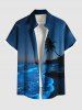 Coconut Tree Sea Wave Beach Ombre Galaxy Print Plus Size Matching Hawaii Beach Outfit For Couples -  