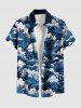 Sea Waves Print Plus Size Matching Cruise Hawaii Beach Outfit For Couples -  