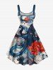 Plus Size Octopus Flower Cloud Print Hawaii A Line Tank Dress -  