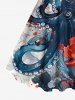 Plus Size Octopus Flower Cloud Print Hawaii A Line Tank Dress -  