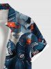 Chemise Imprimé Nuage Floral Grande Taille avec Poches à Boutons pour Homme - Bleu M