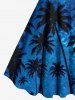 Plus Size Coconut Tree Glitter Galaxy Print Hawaii A Line Tank Dress -  