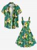 Plus Size Tropical Leaf Coconut Pineapple Flamingo Print Hawaii A Line Tank Dress -  