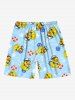 Plus Size Duck Swimming Ring Anchor Print Hawaii Cruise Drawstring Beach Shorts For Men -  