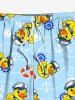 Plus Size Duck Swimming Ring Anchor Print Hawaii Cruise Drawstring Beach Shorts For Men -  