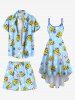 Plus Size Duck Swimming Ring Anchor Print Hawaii Cruise Drawstring Beach Shorts For Men -  