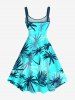 Plus Size Coconut Tree Print Hawaii Tank Dress -  