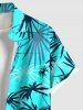 Plus Size Coconut Tree Print Buttons Pocket Hawaii Shirt For Men -  