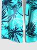 Plus Size Coconut Tree Print Buttons Pocket Hawaii Shirt For Men -  