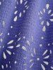Plus Size Twist Floral Hollow Out Plisse Top -  