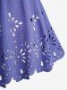 Plus Size Twist Floral Hollow Out Plisse Top -  