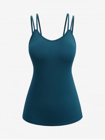 Plus Size Lace Flower Sheer Blouse and Cami Top Set