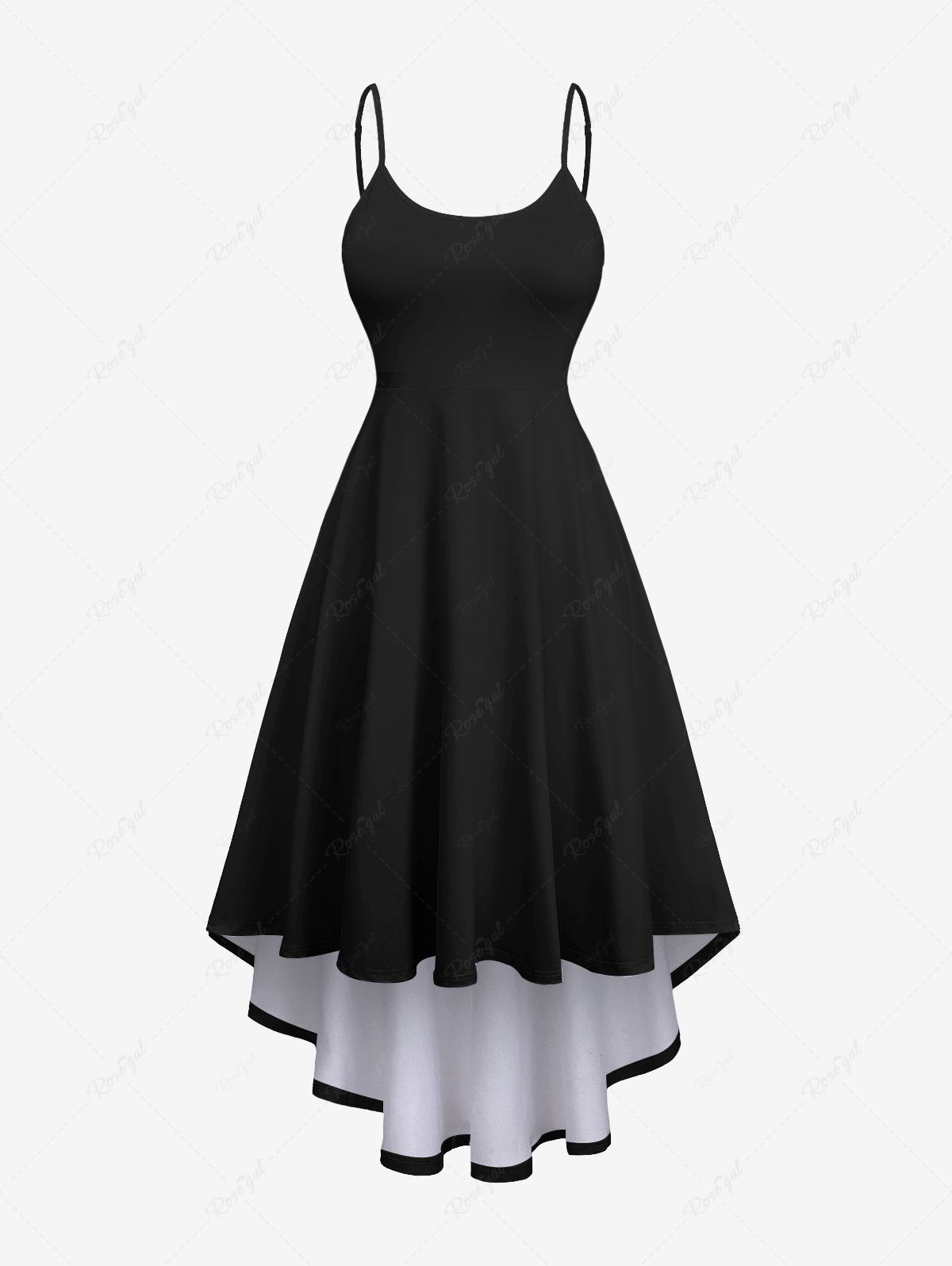 Sale Plus Size High Low Asymmetric Solid Cami Dress  