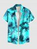 Tenue de Plage Contrastante Imprimé Cocotier Grande Taille pour Couples - Vert clair 