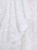 T-shirt Brodé Floral à Glands et Pantalon Evasé de Grande Taille - Blanc 