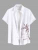 Tenue de Plage Grande Taille Imprimé Cocotiers et Paysage Marin - Blanc 
