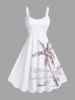 Tenue de Plage Grande Taille Imprimé Cocotiers et Paysage Marin - Blanc 
