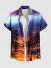 Coconut Tree Ombre Colorful Sky Print Plus Size Matching Hawaii Beach Outfit For Couples -  