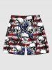 Patriotic American Flag Skulls Print Plus Size Matching Outfit For Couples -  