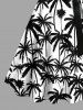 Contrastant Imprimé Cocotier Grande Taille pour la Plage - Noir 