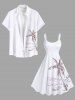 Plus Size Coconut Tree Seascape Print Hawaii Tank Dress -  