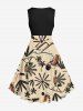 Plus Size Coconut Tree Sun Bird Print Hawaii 1950s Vintage Swing A Line Dress -  