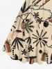 Plus Size Coconut Tree Sun Bird Print Hawaii 1950s Vintage Swing A Line Dress -  