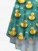 Plus Size Cute Duck Raindrop Print Hawaii High Low Asymmetric Cami Dress -  