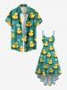 Plus Size Cute Duck Raindrop Print Hawaii High Low Asymmetric Cami Dress -  