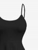 Robe Asymétrique Haute Basse à Bretelle de Grande Taille - Noir XS