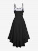 Robe Asymétrique Haute Basse à Bretelle de Grande Taille - Noir M