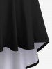 Robe Asymétrique Haute Basse à Bretelle de Grande Taille - Noir 3X