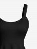 Robe Ligne A en Couleur Unie de Grande Taille - Noir 3X