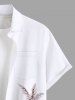 Plus Size Coconut Tree Seascape Print Buttons Pocket Hawaii Shirt For Men -  