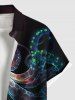 Plus Size Colorful Octopus Print Buttons Pocket Hawaii Shirt For Men -  