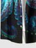 Plus Size Colorful Octopus Print Buttons Pocket Hawaii Shirt For Men -  