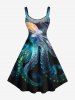Plus Size Colorful Octopus Print Hawaii Tank Dress -  