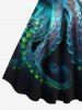 Plus Size Colorful Octopus Print Hawaii Tank Dress -  