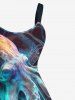 Plus Size Colorful Octopus Print Hawaii Tank Dress -  