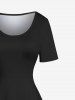 Plus Size Solid Vintage A Line Mini Dress -  