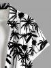 Plus Size Two Tone Coconut Tree Print Buttons Pocket Hawaii Shirt For Men -  