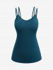 Plus Size Lace Flower Sheer Blouse and Cami Top Set -  