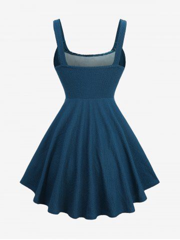 Plus Size Paisley Floral Flocking Grommet Lace Up Tank Top