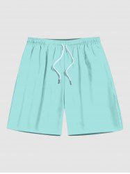 Short de Plage Hawaïen en Couleur Unie de Grande Taille pour Homme - Vert clair 6XL